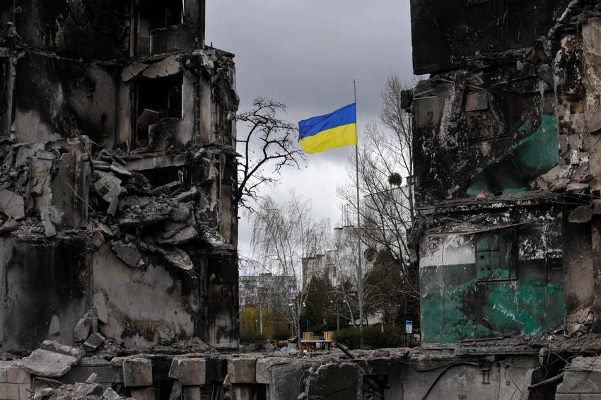 Một góc khu định cư Borodianka, thuộc tỉnh Kiev, miền trung Ukraine ngày 17-4. Ảnh: REUTERS
