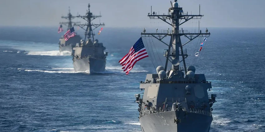 Các tàu khu trục có trang bị tên lửa dẫn đường USS Preble (DDG 88), USS Halsey (DDG 97) và USS Sampson (DDG 102). Ảnh: HẢI QUÂN MỸ Các tàu khu trục có trang bị tên lửa dẫn đường USS Preble (DDG 88), USS Halsey (DDG 97) và USS Sampson (DDG 102). Ảnh: HẢI QUÂN MỸ