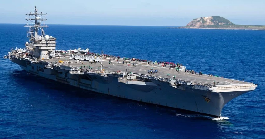 Tàu sân bay Mỹ USS Ronald Reagan ở ngoài khơi Philippines vào tháng 5-2021. Ảnh: HẢI QUÂN MỸ Tàu sân bay Mỹ USS Ronald Reagan ở ngoài khơi Philippines vào tháng 5-2021. Ảnh: HẢI QUÂN MỸ