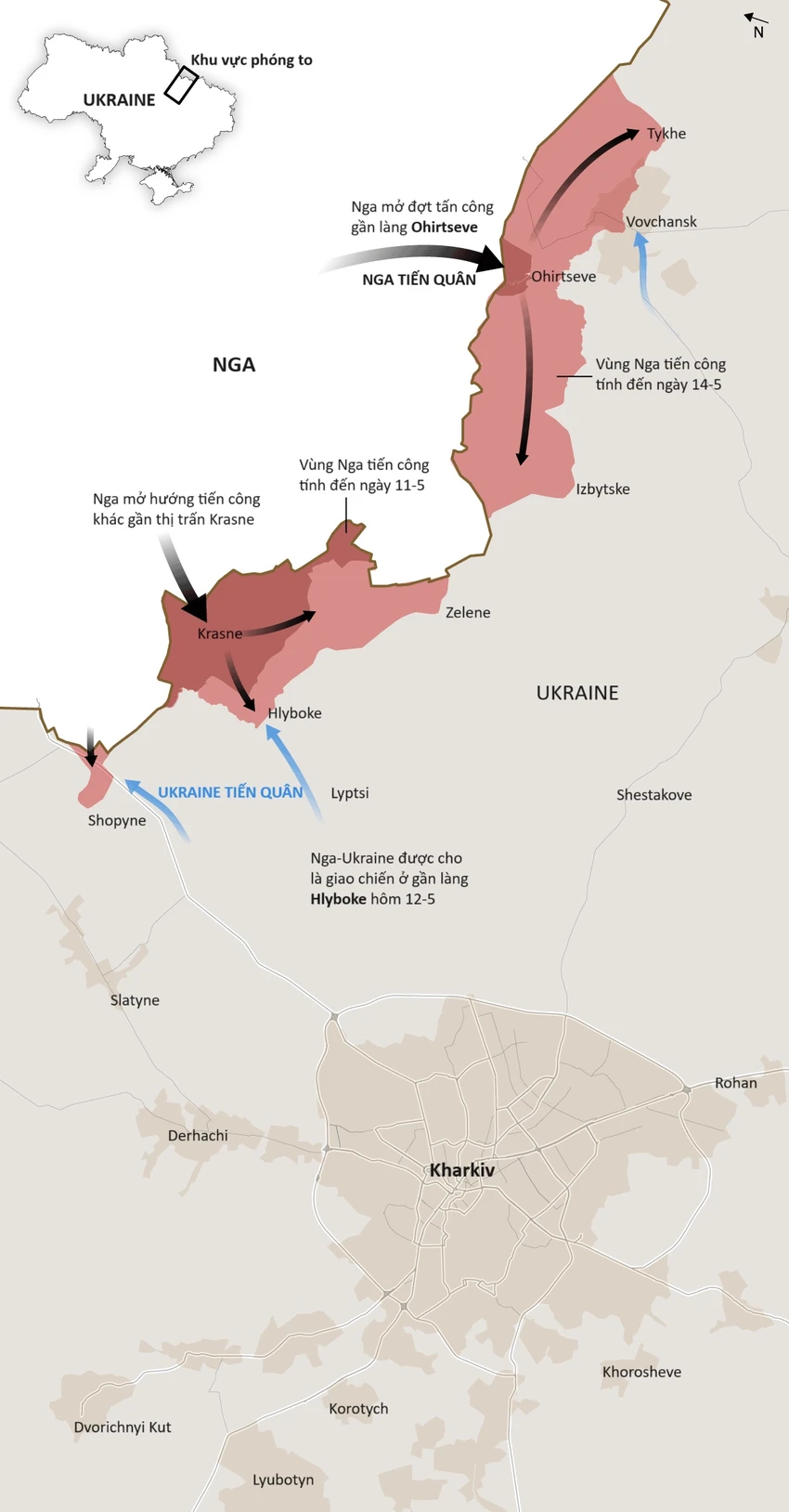 Hình dung thế trận Nga-Ukraine ở Kharkiv, Donetsk