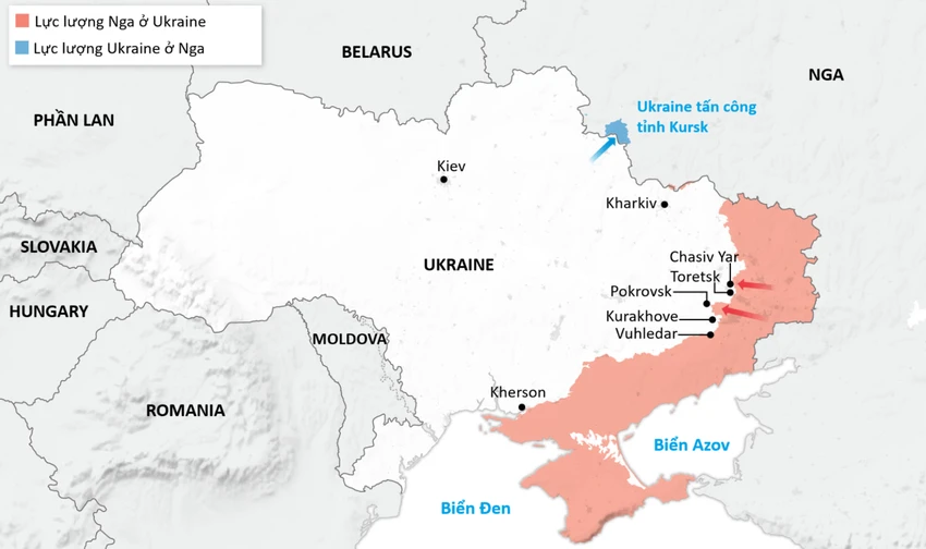 Khu vực then chốt trong cuộc chiến của Nga ở miền đông Ukraine
