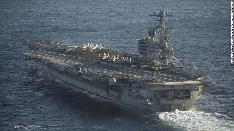 Tàu sân bay USS George Washington của Hải quân Mỹ. Ảnh: CNN Tàu sân bay USS George Washington của Hải quân Mỹ. Ảnh: CNN