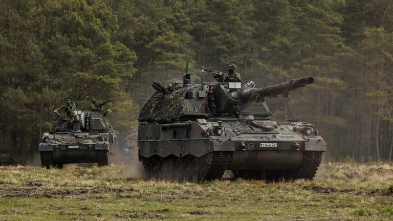 Lựu pháo tự hành PzH 2000 của Đức. Ảnh: GETTY IMAGES Lựu pháo tự hành PzH 2000 của Đức. Ảnh: GETTY IMAGES