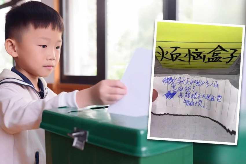 Cư dân mạng xúc động trước những lời tâm sự mà các em gửi gắm vào "chiếc hộp lo âu". Ảnh: SCMP Cư dân mạng xúc động trước những lời tâm sự mà các em gửi gắm vào "chiếc hộp lo âu". Ảnh: SCMP