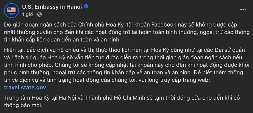 chính phủ Mỹ đóng cửa