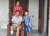 Chồng bị cưa chân, vợ bán vé số bị tai nạn