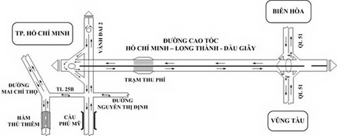 Đoạn từ Vành đai 2 TP.HCM đến QL51 tỉnh Đồng Nai dài 20 km sẽ được thông xe vào ngày mai.