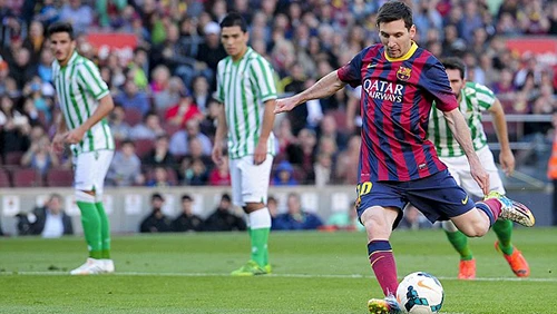 Messi đã ghi được 5 bàn thắng trên chấm 11m trong 4 trận đấu gần nhất ở La Liga