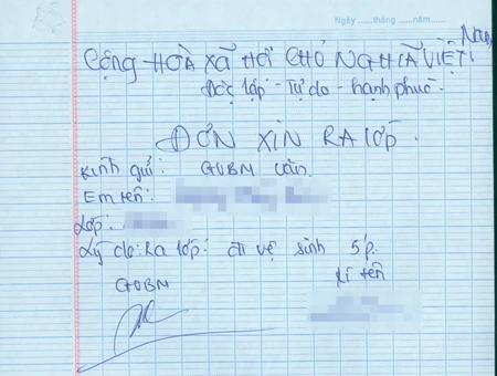 Học sinh muốn đi vệ sinh phải… làm đơn ảnh 2 Học sinh muốn đi vệ sinh phải… làm đơn ảnh 2