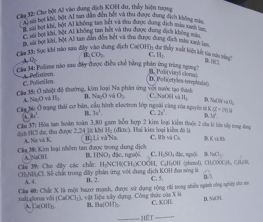 Gợi ý đáp án môn Hóa học ảnh 3