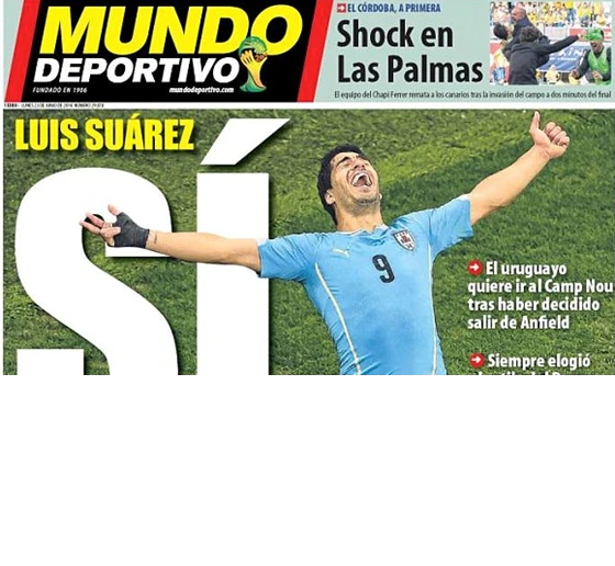 Báo Tây Ban Nha: Suarez đồng ý cập bến Barcelona - ảnh 1