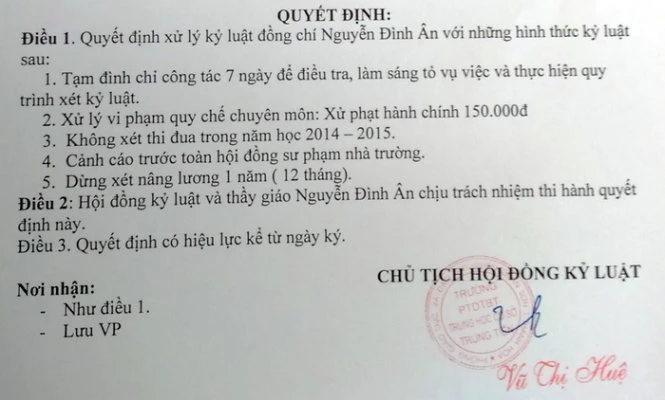Cảnh cáo giáo viên lên lớp sau khi uống rượu say ảnh 1 Cảnh cáo giáo viên lên lớp sau khi uống rượu say ảnh 1