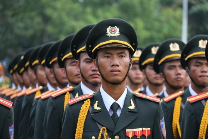 Khối sĩ quan cảnh sát cơ động- Ảnh: Tiến Long Khối Sĩ quan cảnh sát cơ động
