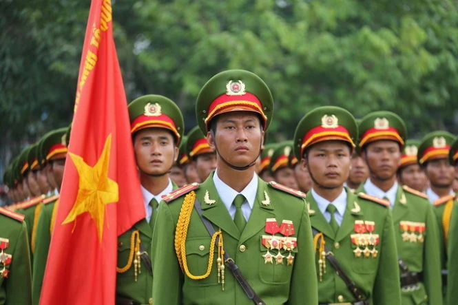 Khối Bộ Công an- Ảnh: Tiến Long Khối đứng Bộ Công an