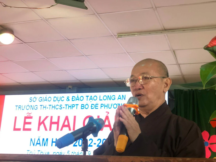 Thượng tọa Thích Quảng Tâm, người sáng lập ra trường Bồ đề Phương Duy. Ảnh:HUỲNH DU Thượng tọa Thích Quảng Tâm, người sáng lập ra trường Bồ đề Phương Duy. Ảnh:HUỲNH DU