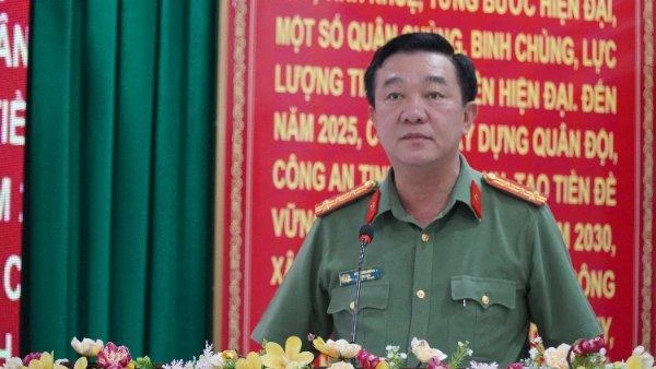 Đại tá Lâm Minh Hồng- Giám đốc Công an tỉnh phát biểu tại Hội nghị. Ảnh: CA Đại tá Lâm Minh Hồng- Giám đốc Công an tỉnh phát biểu tại Hội nghị. Ảnh: CA