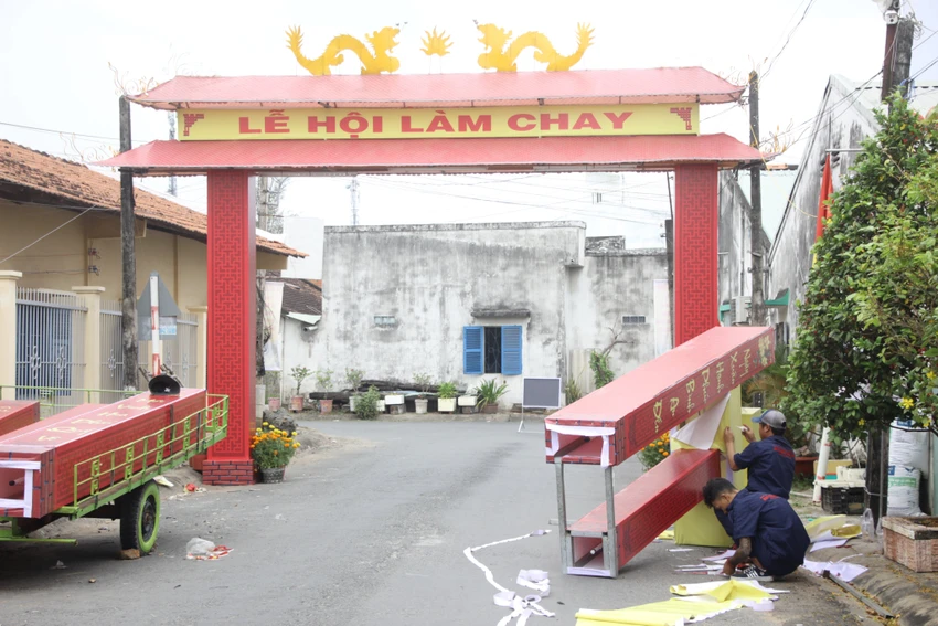 Tất bật chuẩn bị Lễ hội Làm Chay bắt đầu diễn ra vào ngày 4-2. Ảnh: HD Lễ hội làm chay ở huyện Châu Thành Long An