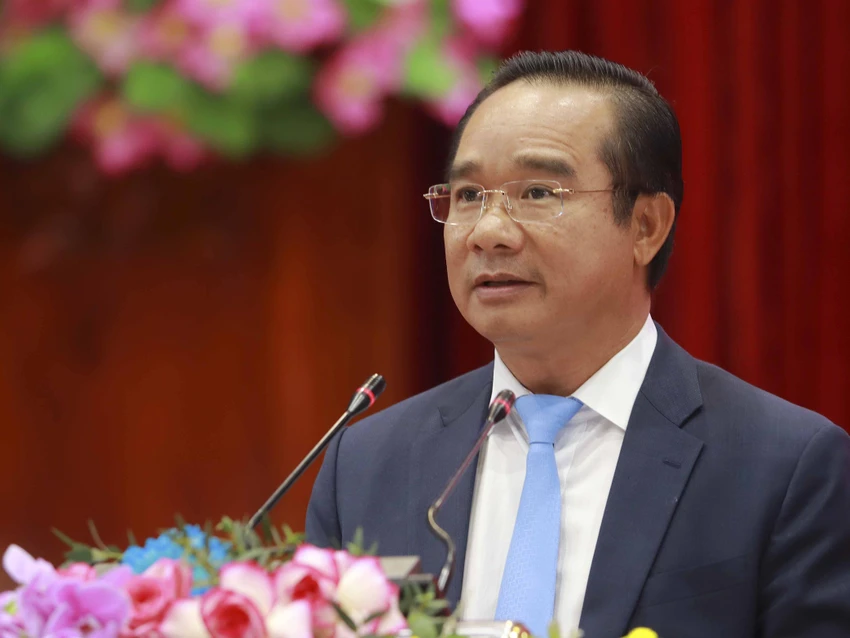 Bí thư tỉnh ủy Long An - Nguyễn Văn Được khẳng định Long An luôn đồng hành cùng doanh nghiệp. Ảnh: HUỲNH DU