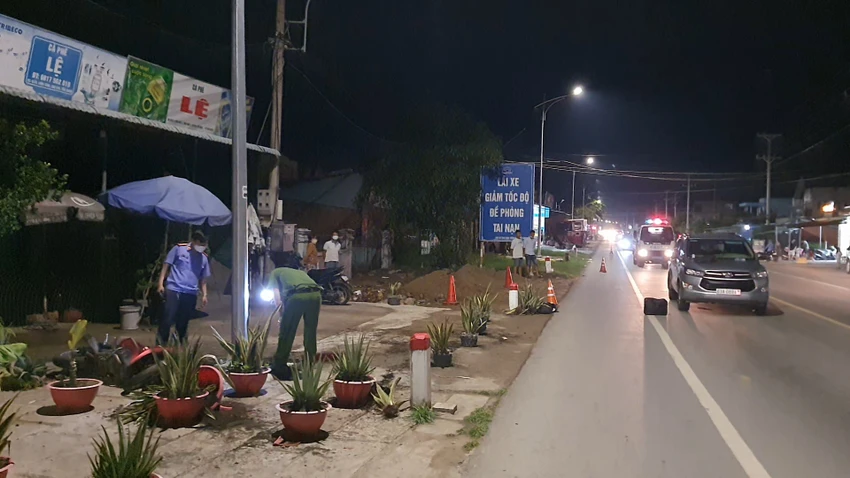 Hiện trường vụ tai nạn. Ảnh : K.H