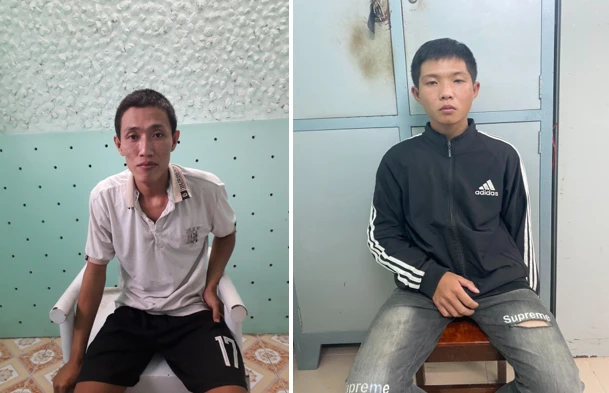 Hai nghi can Trần Phú và Nguyễn Minh Thuận. Ảnh: CACC Hai thanh niên dùng súng đe dọa cướp tài sản trên Quốc lộ N2