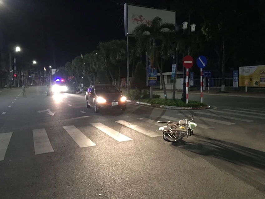 Hiện trường vụ tai nạn giao thông. Ảnh: CA