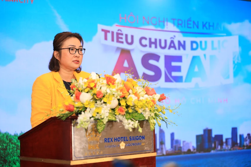 Bà Bùi Thị Ngọc Hiếu, Phó Giám đốc Sở Du lịch TP.HCM phát biểu tại Hội nghị Bà Bùi Thị Ngọc Hiếu, Phó Giám đốc Sở Du lịch TP.HCM phát biểu tại Hội nghị