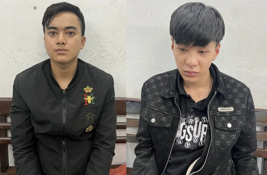 Nghi phạm Lê Vinh Quang (trái) và Võ Thái Huy. Ảnh: H.H Nghi phạm Lê Vinh Quang (trái) và Võ Thái Huy. Ảnh: H.H