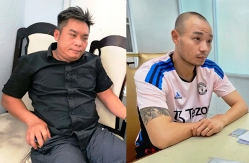 Hai nghi phạm Nguyễn Thành Thái (trái) và Nguyễn Duy Anh cầm đầu hai đường dây cho vay lãi nặng. Ảnh: H.H Hai nghi phạm cầm đầu hai đường dây cho vay nặng lãi Nguyễn Thành Thái (trái) và Nguyễn Duy Anh