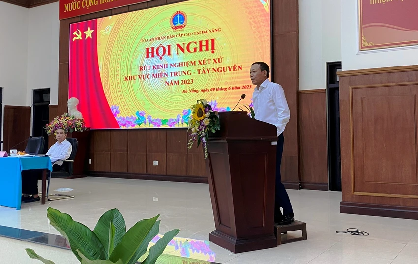 Ông Nguyễn Trí Tuệ, Phó Chánh án thường trực TAND Tối cao phát biểu tại hội nghị. Ảnh: HẢI HIẾU Ông Nguyễn Trí Tuệ, Phó Chánh án thường trực TAND Tối cao phát biểu tại hội nghị. Ảnh: HẢI HIẾU