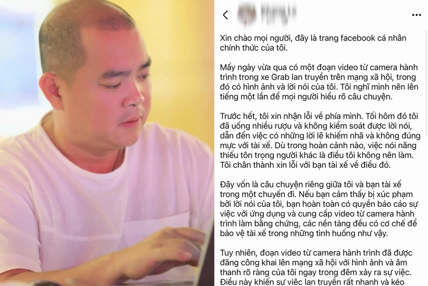 Nhạc sĩ Minh Khang xác nhận mình là người trong video và gửi lời xin lỗi đến tài xế xe công nghệ. IMG_1614.jpeg