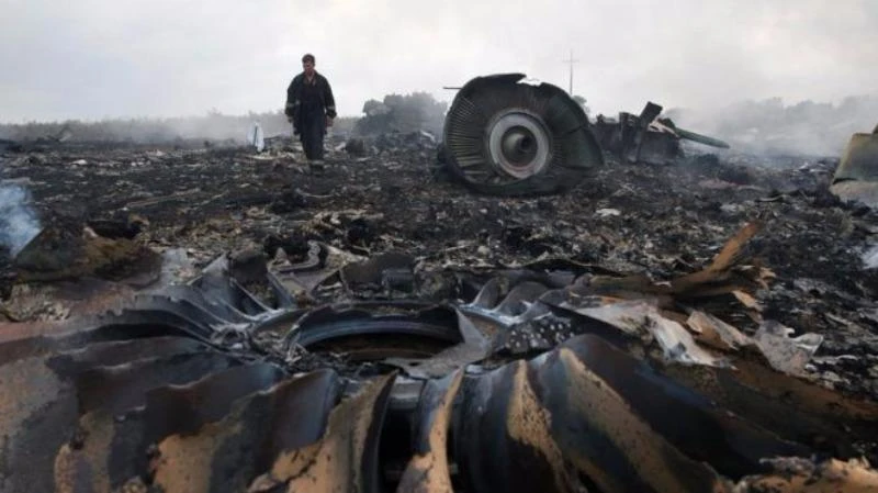 Hiện trường chiếc MH17 bị bắn rơi. 
