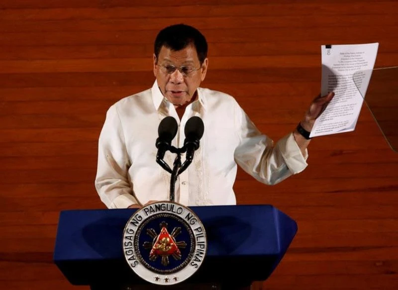 Tổng thống Rodrigo Duterte trình bày thông điệp nhà nước tại Quốc hội ở Manila (Philippines) chiều 25-7.