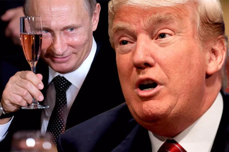 Ông Trump (phải) thành tổng thống và tổng tư lệnh quân đội Mỹ có thể có lợi cho Tổng thống Putin và Nga.