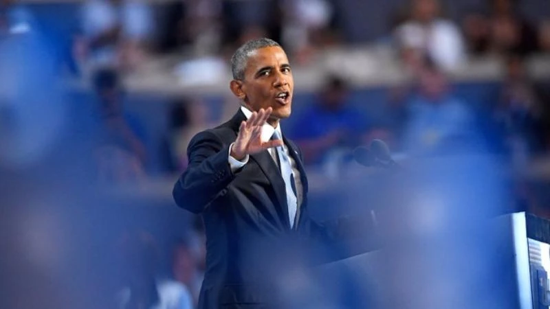 Tổng thống Obama phát biểu tại đại hội đảng Dân chủ tối 27-7. 