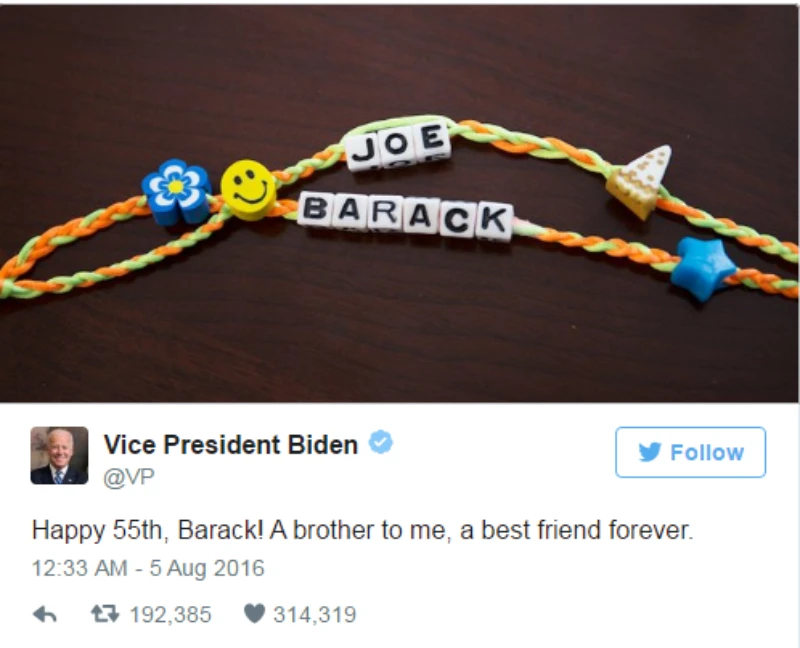 Lời nhắn tình tứ của Michelle Obama trong ngày sinh nhật chồng ảnh 2 Joe Biden mừng sinh nhật Obama