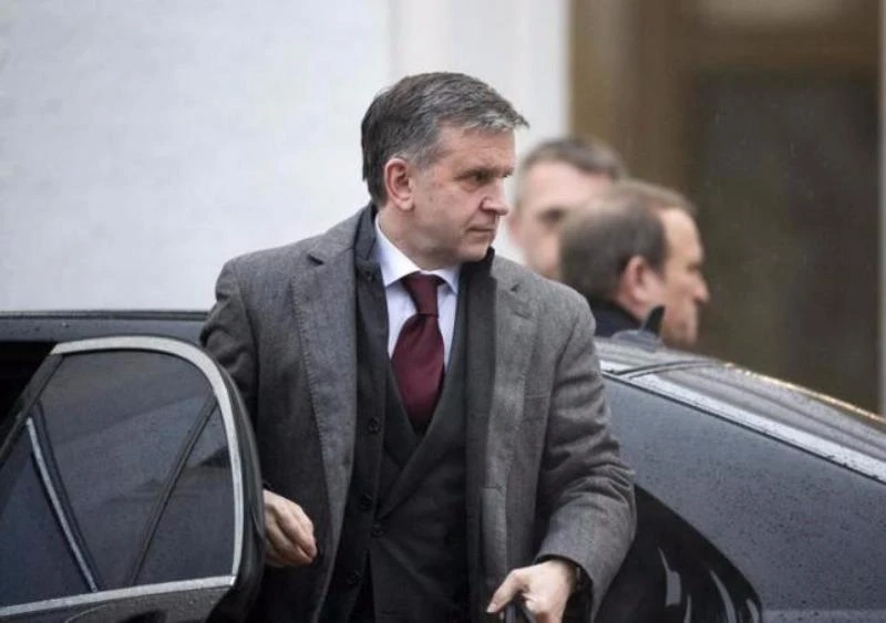 Ông Mikhail Zurabov, cựu đại sứ Nga tại Ukraine đến tham gia cuộc đàm phán hòa bình ở Minsk (Belarus) ngày 31-1-2015.