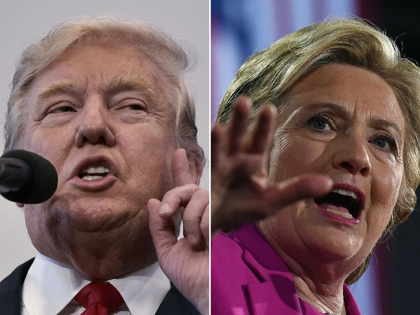 Bà Clinton đang dẫn trước ông Trump. 