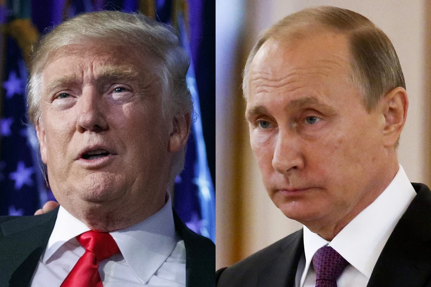 Ông Trump (trái) từng nói sẽ hợp tác chặt với ông Putin (phải) giải quyết khủng hoảng Syria. 