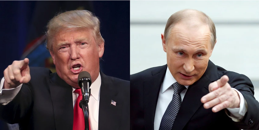 Quan chức Mỹ khẳng định Tổng thống Putin (phải) chỉ đạo tấn công bầu cử Mỹ giúp ông Trump (trái) thắng.