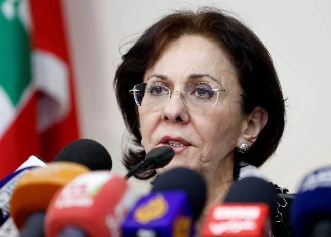 Phó Tổng Thư ký LHQ Rima Khalaf họp báo thông báo từ chức tại Beirut (Lebanon) ngày 17-3. Ảnh: REUTERS