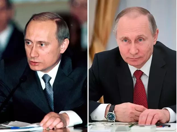 Ông Putin năm 2000 (trái) và năm 2017. Ảnh: NATIONAL POST