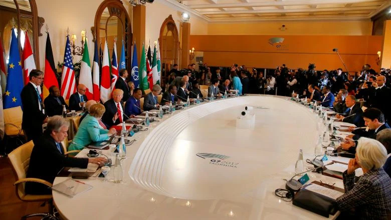 Quang cảnh phiên họp hội nghị G7. Ảnh: REUTERS