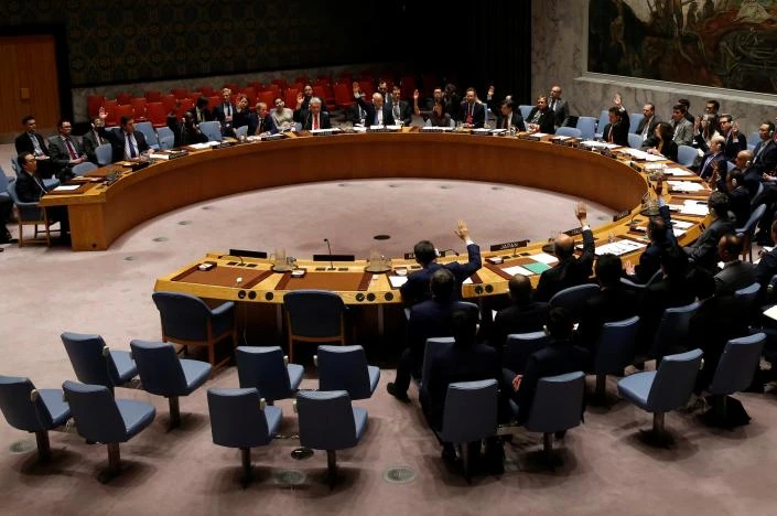 Phiên bỏ phiếu của HĐBA LHQ ngày 2-6 thông qua nghị quyết trừng phạt Triều Tiên. Ảnh: REUTERS