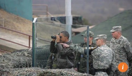 Tổng thống Mỹ Obama từng đến làng Bàn Môn Điếm. Ảnh: SCMP