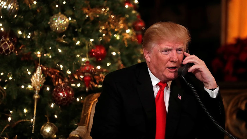 Lời chúc năm mới 2018 của Tổng thống Mỹ Donald Trump không chỉ dành cho người ủng hộ mà cả những người phản đối. Ảnh: REUTERS