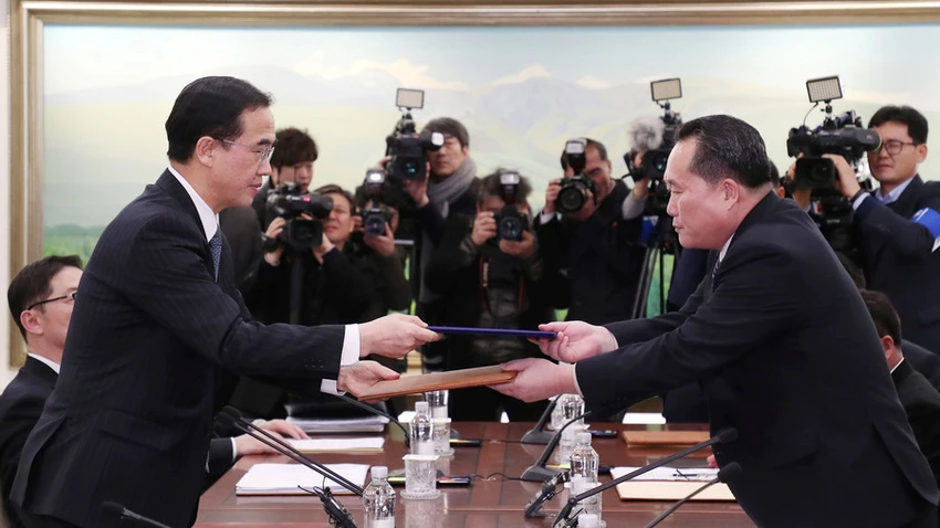 Nga-Trung không tham gia họp thượng đỉnh về Triều Tiên ảnh 1 Cuộc đàm phán liên Triều đầu tiên trong hơn hai năm, diễn ra vào ngày 9-1. Ảnh: YONHAP