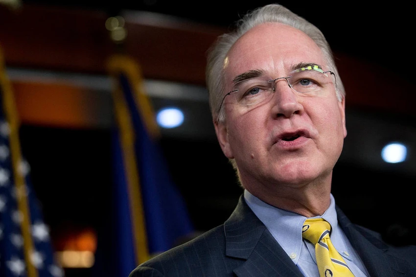 Bộ trưởng Y tế Tom Price từ chức ngày 29-9-2017. Ảnh: NPR