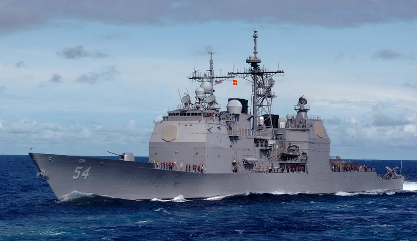 Tàu tuần dương USS Antietam được Mỹ triển khai tuần tra biển Đông cuối tuần rồi. Ảnh: CNN