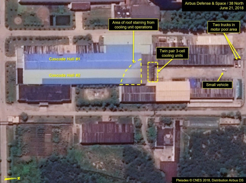 Các hoạt động vẫn tiếp tục tại nhà máy làm giàu uranium. Ảnh: 38 NORTH