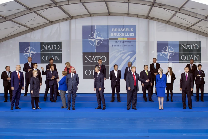 Các lãnh đạo NATO trong kỳ thượng đỉnh vừa rồi ở Bỉ. Ảnh: NYT